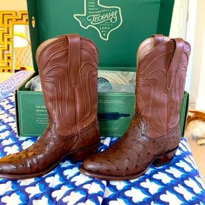 TECOVAS Ostrich cowboy boot size 5.5
